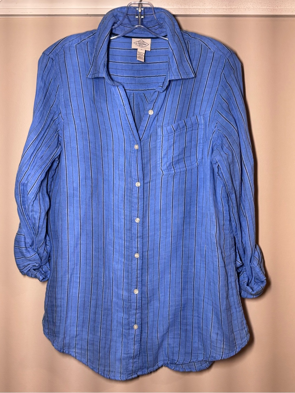 St. John's Bay Blue Striped Casual Shirt